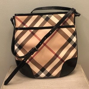BURBERRY Supernova Check Crossbody Bag Black